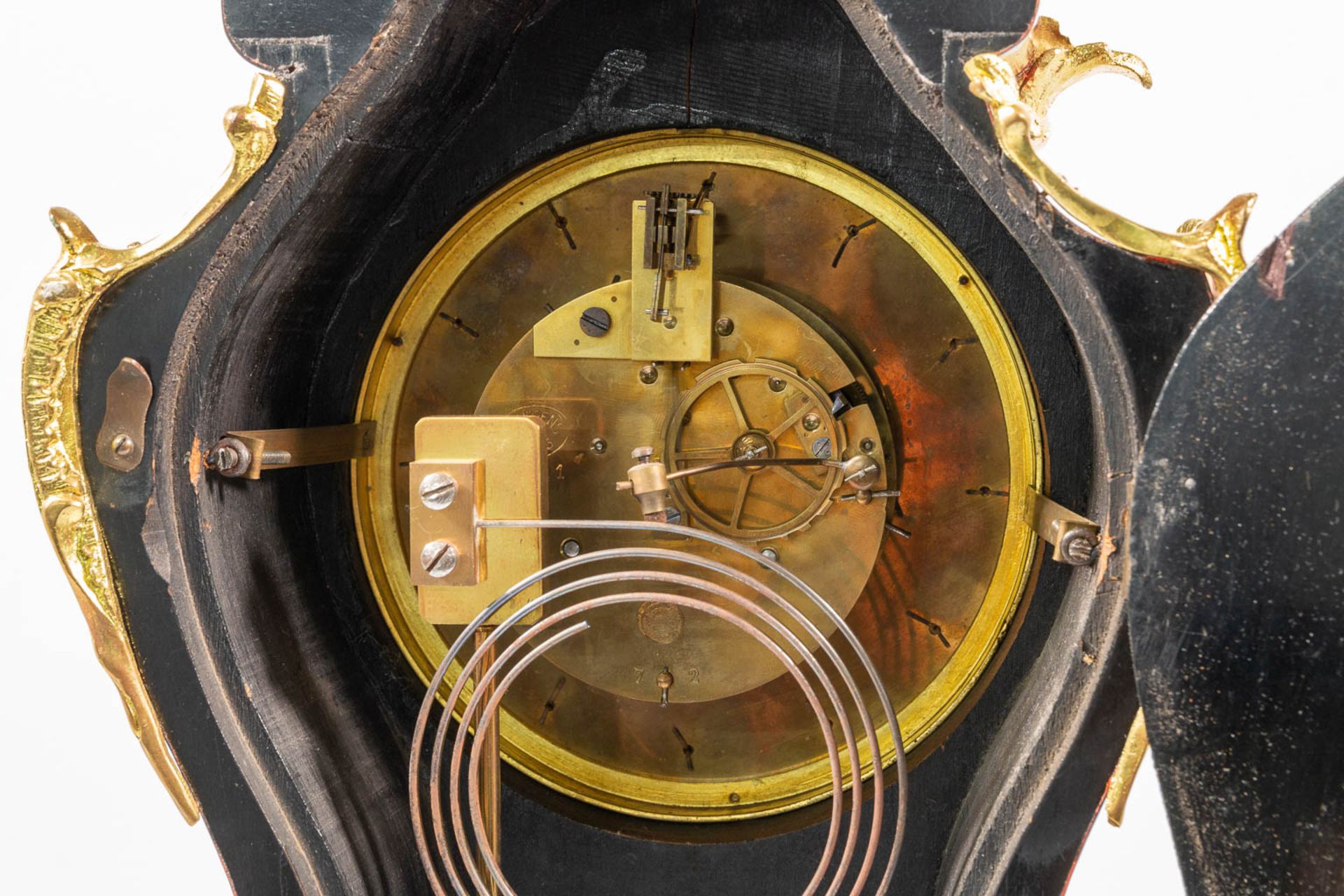 Table clock made of wood decorated with Tortoise shell - Bild 15 aus 17