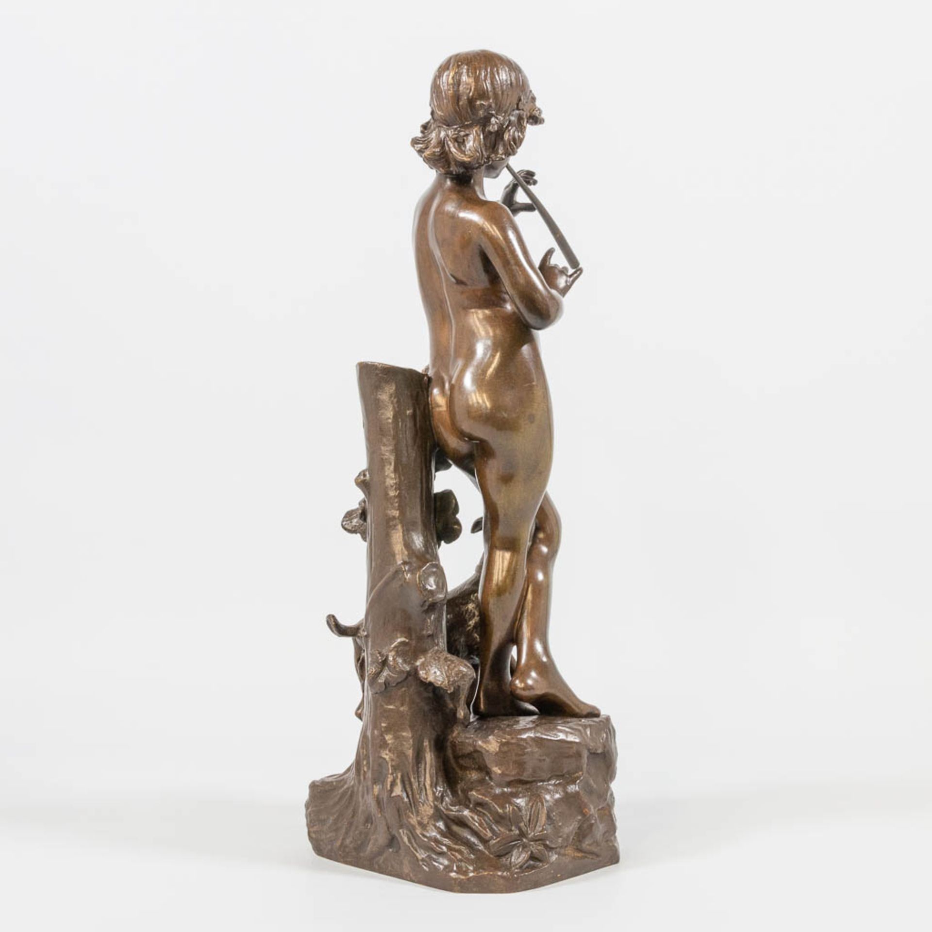 Joaquim ANGLES CANE (1859-c.1911) 'Idylle', a bronze statue, a man with a flute and goat - Bild 15 aus 19