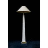 A standing lamp made of White carrara marble, combined with brass. 1960's.