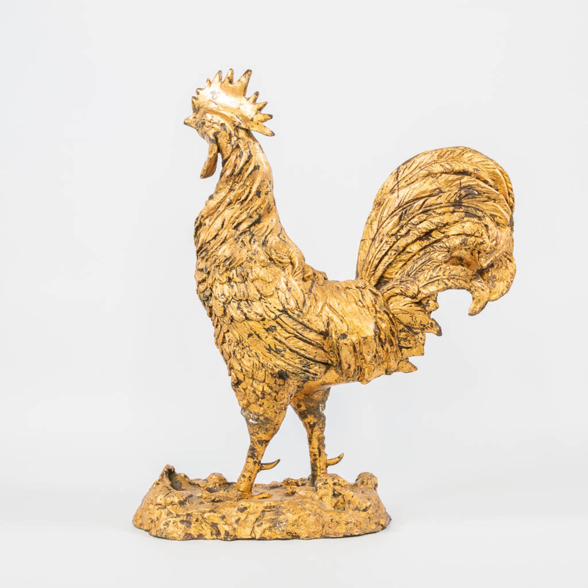 A gold plated bronze statue of a rooster. - Bild 13 aus 17