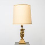 A table lamp made from bronze and marble, three graces. Made in the 20th century.