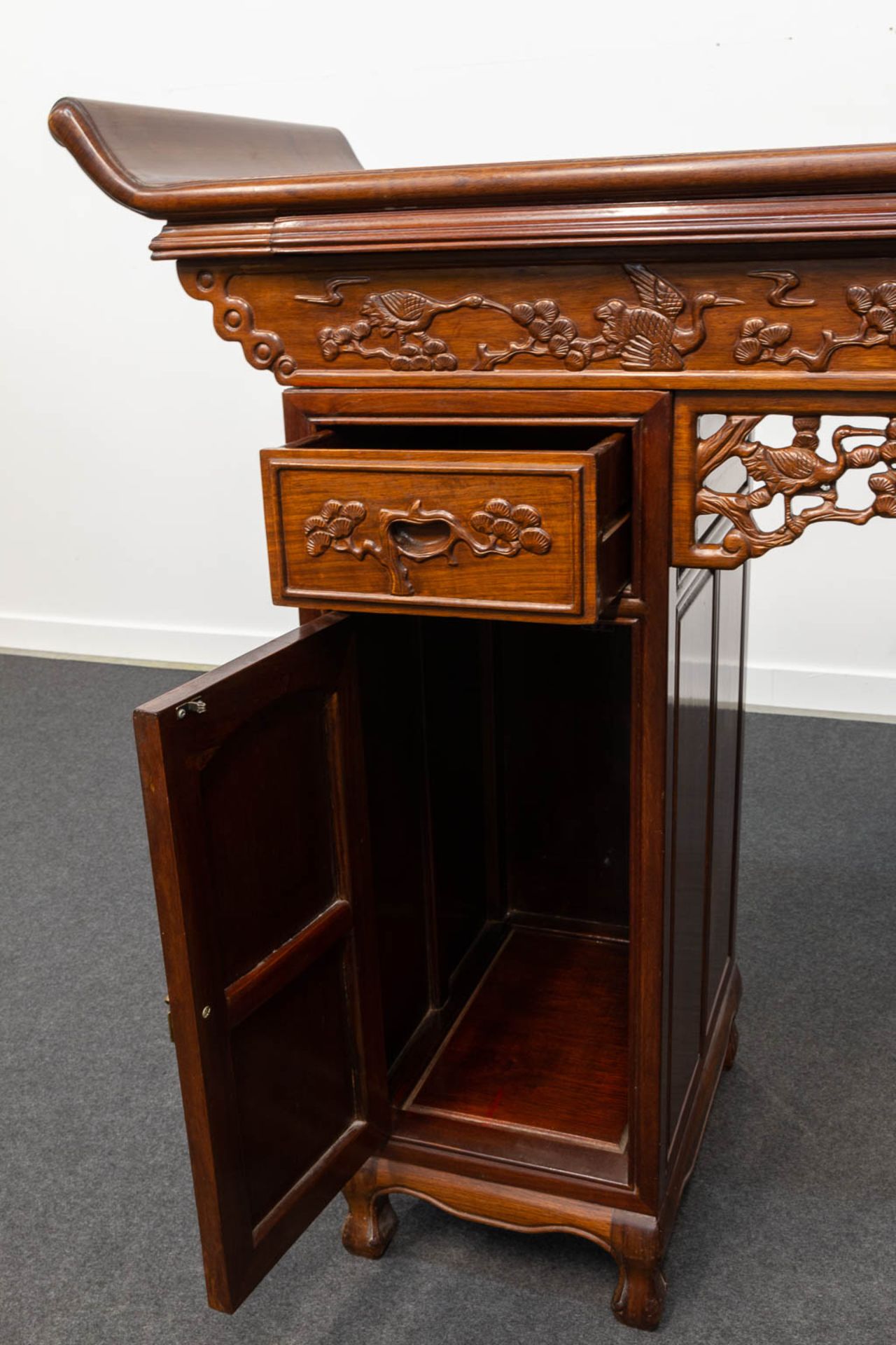 A Chinese hardwood Scroll Desk - Image 15 of 23