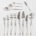 A silver plated cutlery set of 123 parts and marked Christofle. Made between 1935 and 1983. 4,363 kg