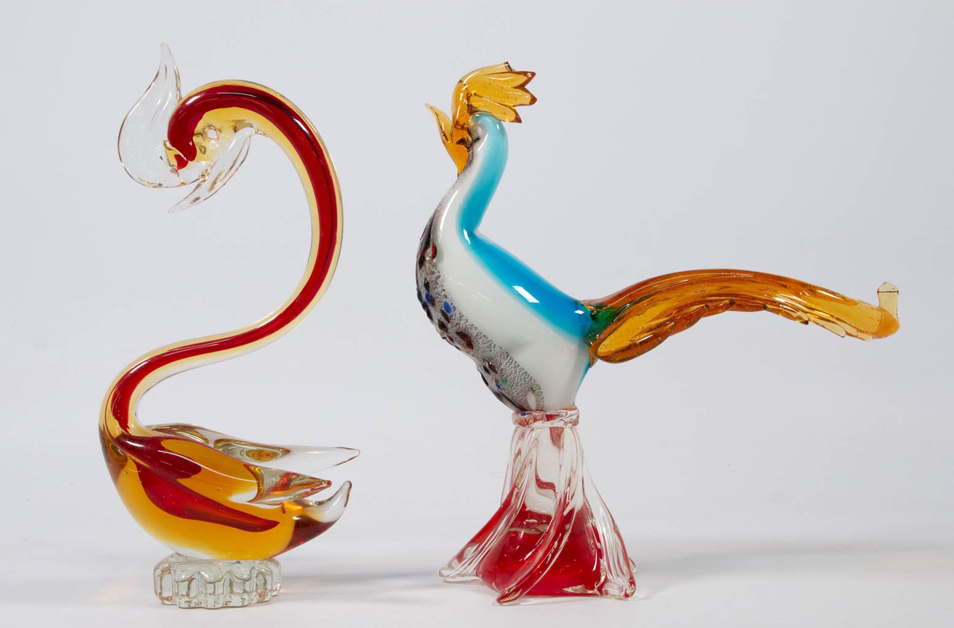 A collection of 7 Murano figurines of birds, Italy 20th century. - Bild 17 aus 18