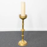 A Church Candlestick made of copper, 19th century.