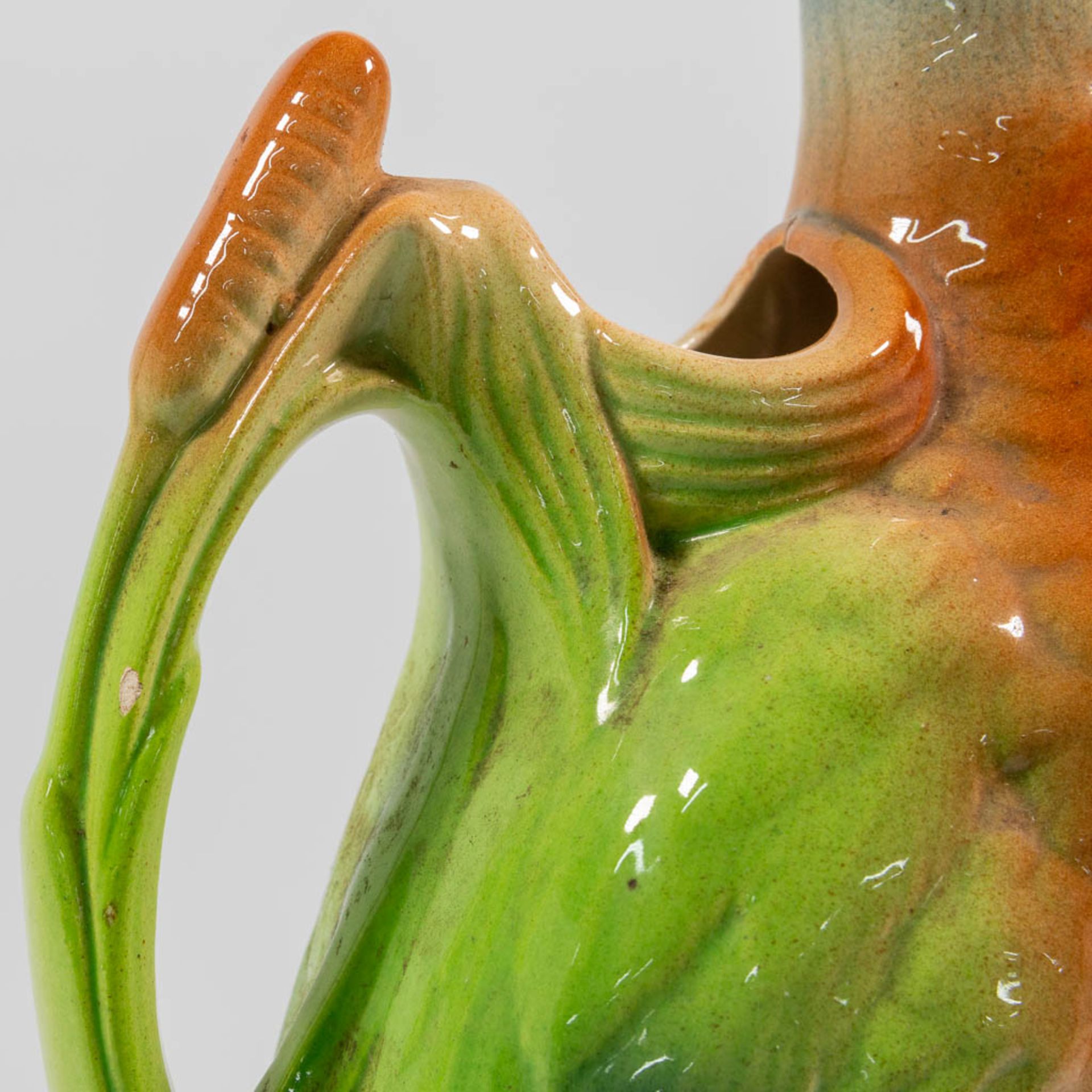 A Barbotine Duck Water Pitcher, made in France first half of the 20th century. - Bild 20 aus 20