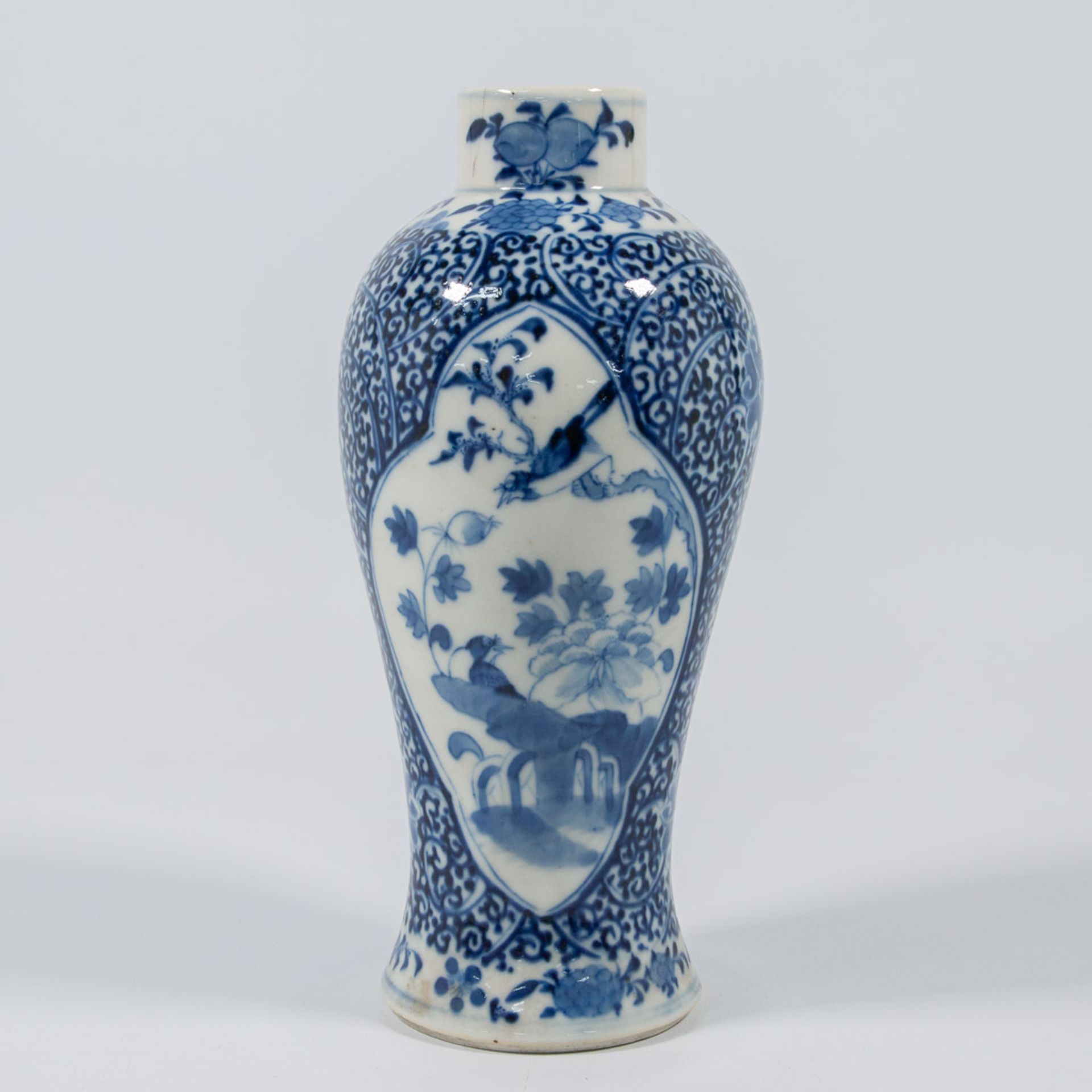 A Chinese vase, blue and white, marked Kangxi. - Image 10 of 32