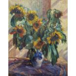 Edmond DE MAERTELAERE (1876-1938) a still life with sunflowers
