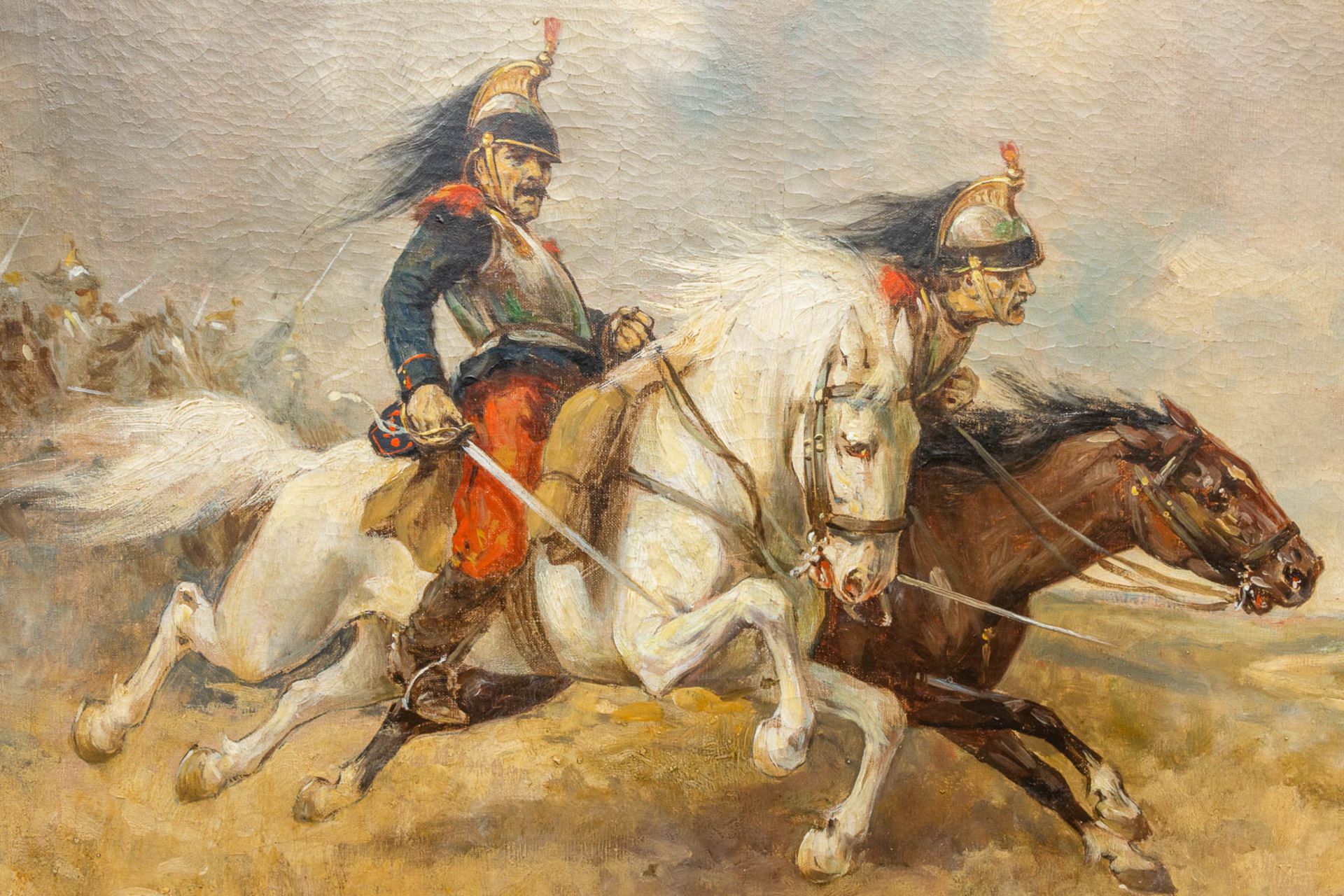 Raoul VERNEUIL (XIX) - painting of the battle of Reischoffen, 1870. Oil on canvas. - Bild 5 aus 5