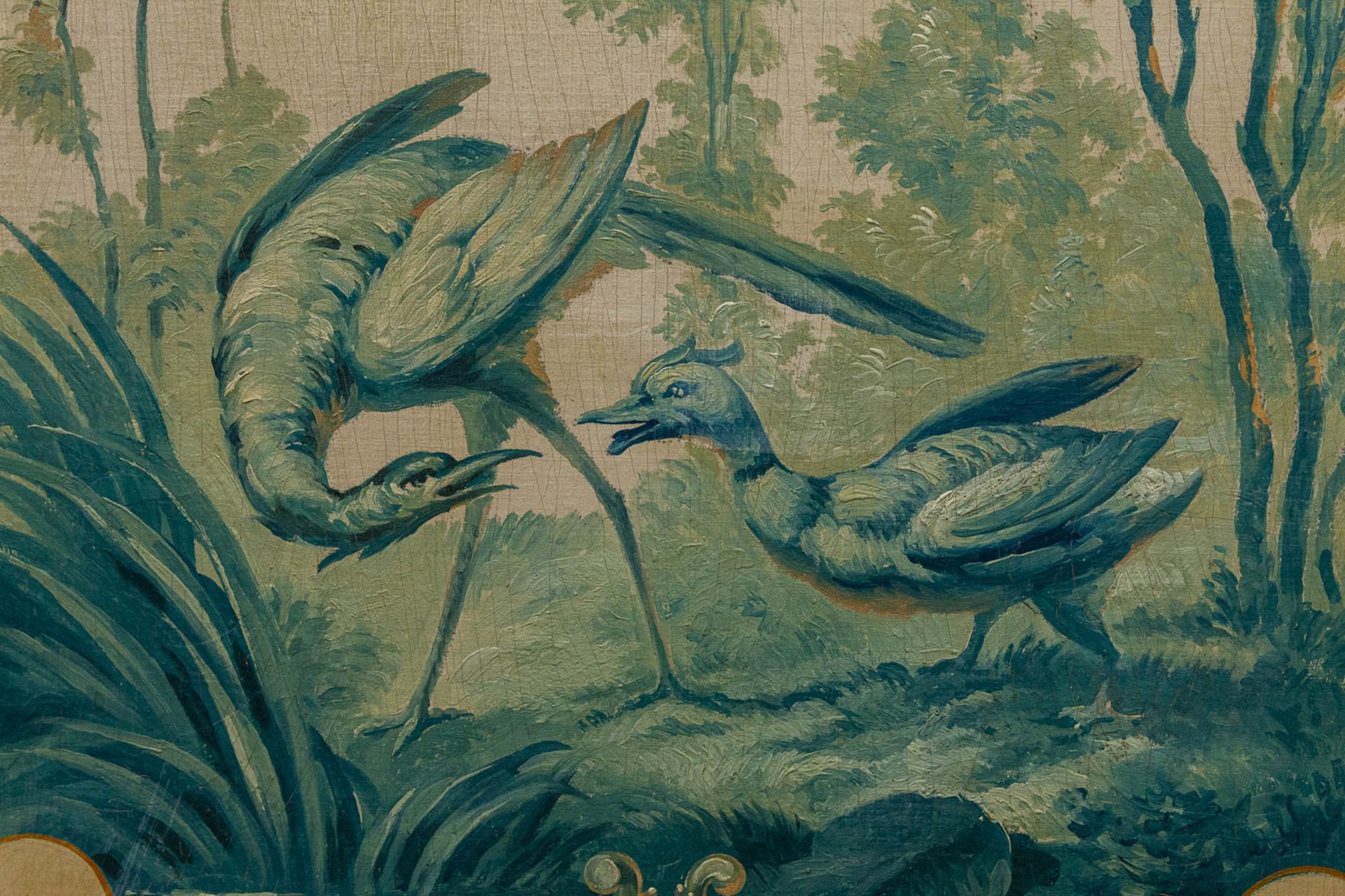 A hand painted folding screen / Room Divider with birds and landscapes - Bild 17 aus 21