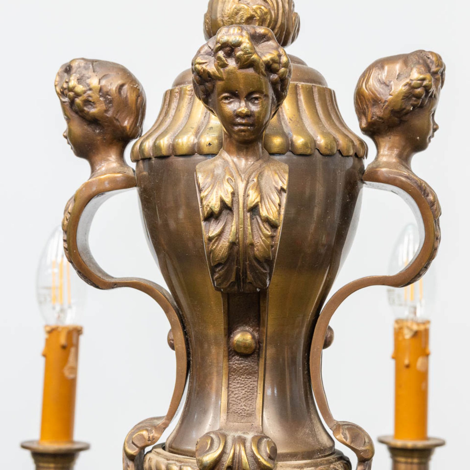 A bronze Mazarin Chandelier with 8 points of light. - Image 5 of 15