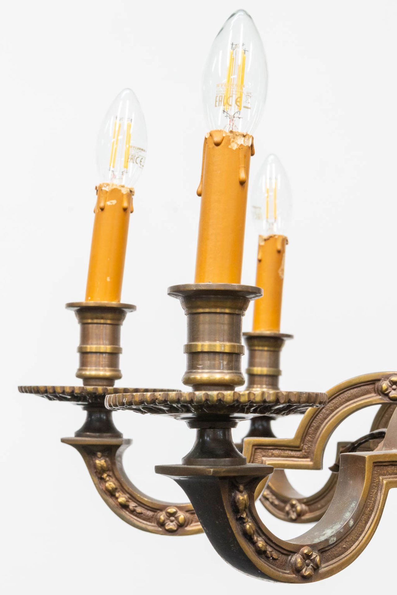 A bronze Mazarin Chandelier with 8 points of light. - Image 4 of 15