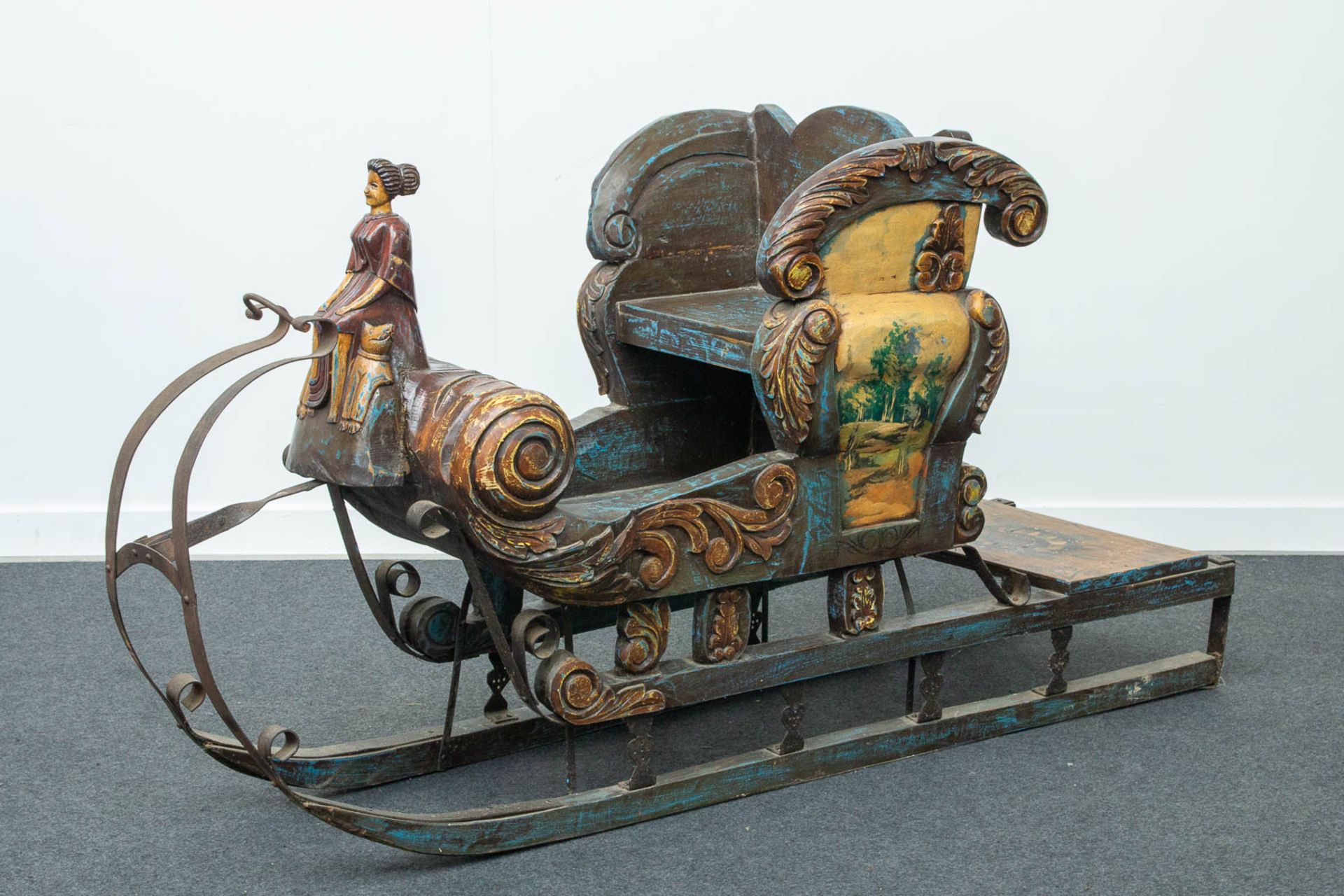 A large, hand-painted sledge, 20th century. - Bild 13 aus 25