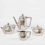 A silver-plated Coffee and Tea service, made by Mills Van Der Torren in Bruxelles, Belgium.