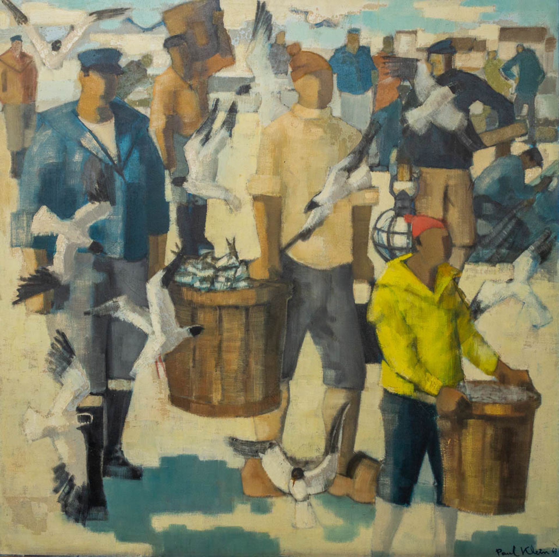 Paul KLEIN (1909-1994) The fishermen on the beach, oil on canvas, 1967 - Bild 3 aus 7