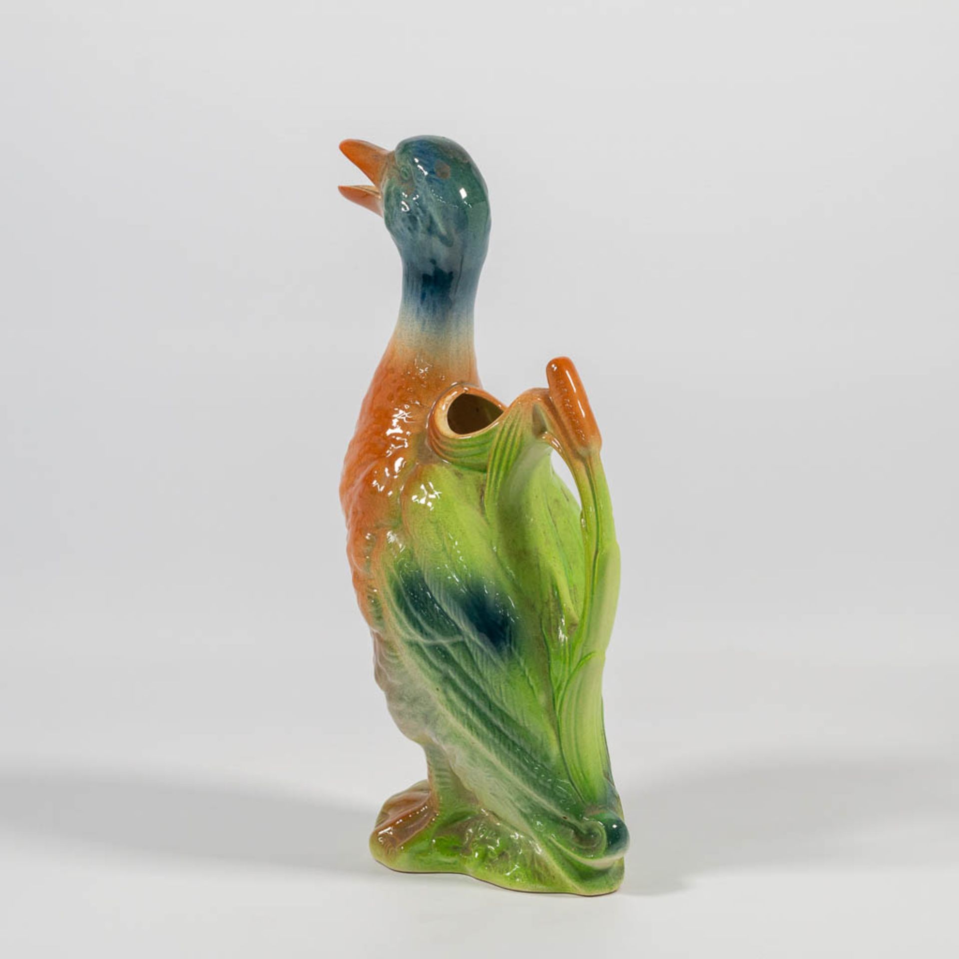 A Barbotine Duck Water Pitcher, made in France first half of the 20th century. - Bild 17 aus 20