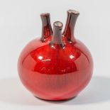 Rogier Joseph VANDEWEGHE (1923-2020) A display vase marked Perignem, with red selenium glaze and 3 f