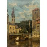 Franz COURTENS (1854-1943) City view, oil on canvas.