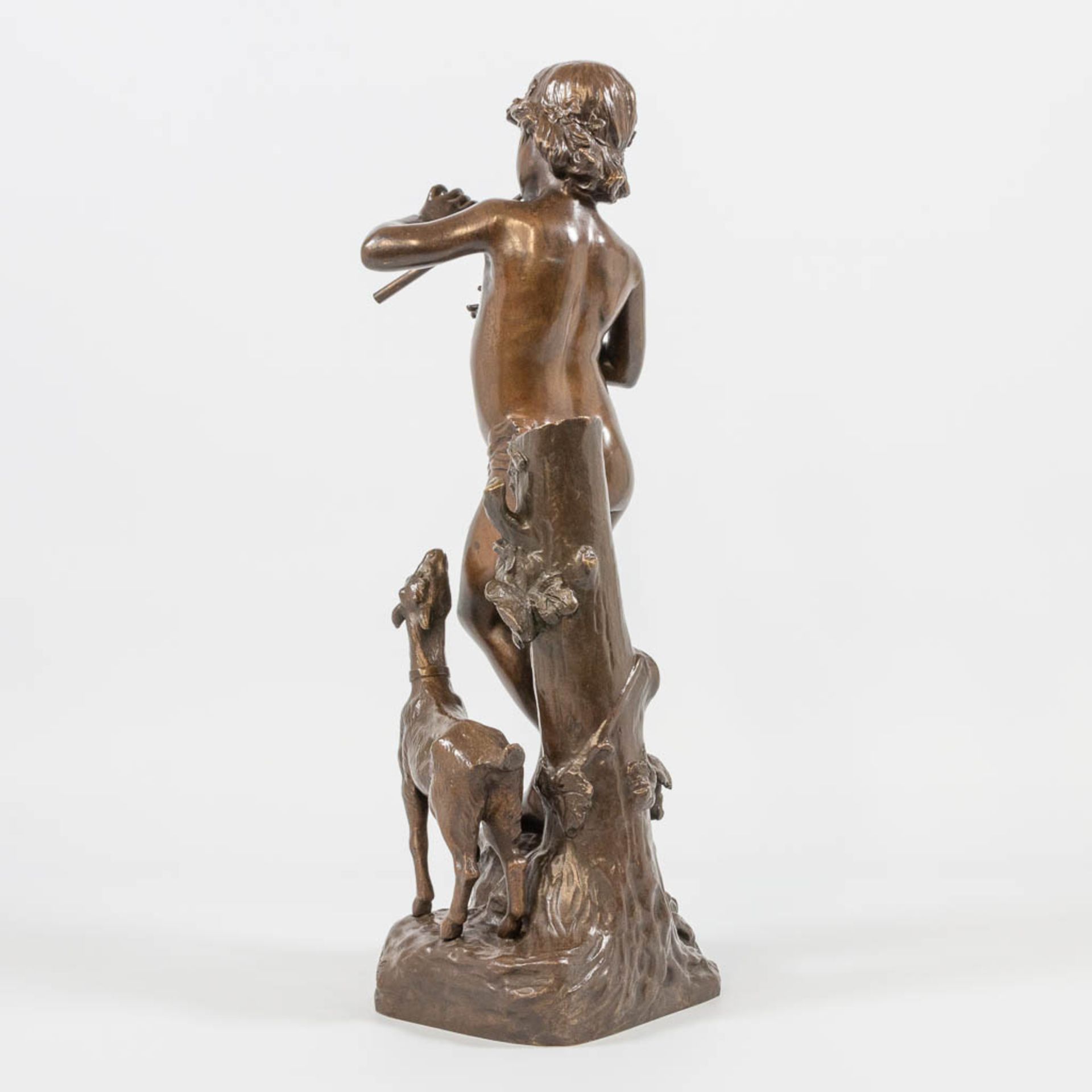 Joaquim ANGLES CANE (1859-c.1911) 'Idylle', a bronze statue, a man with a flute and goat - Bild 2 aus 19