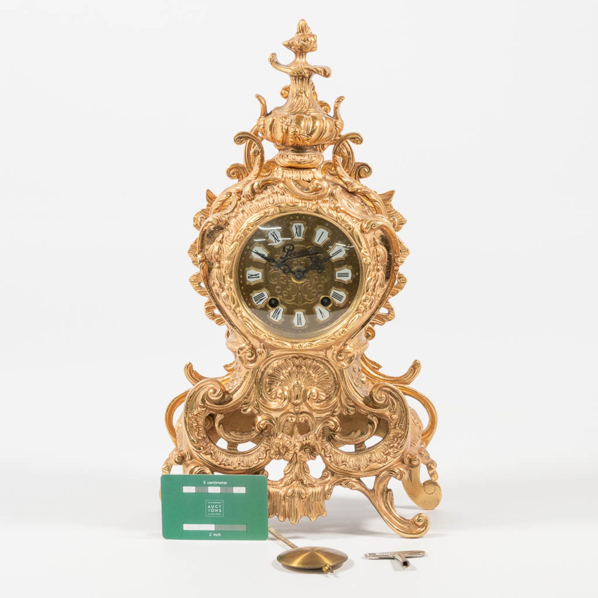 A vintage bronze clock 'Pevanda' with mechanical movement, made around 1970. - Image 12 of 19