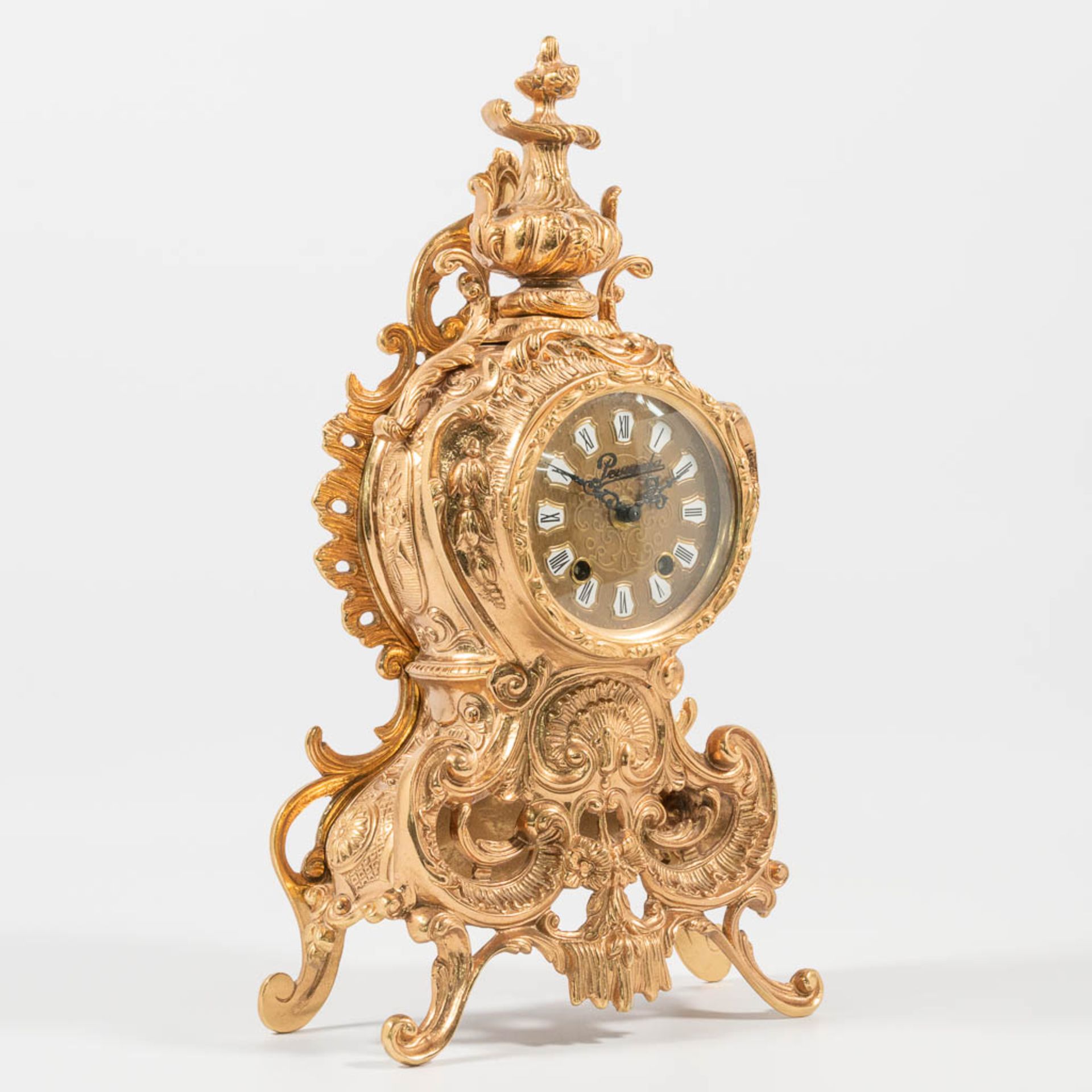 A vintage bronze clock 'Pevanda' with mechanical movement, made around 1970. - Image 13 of 19