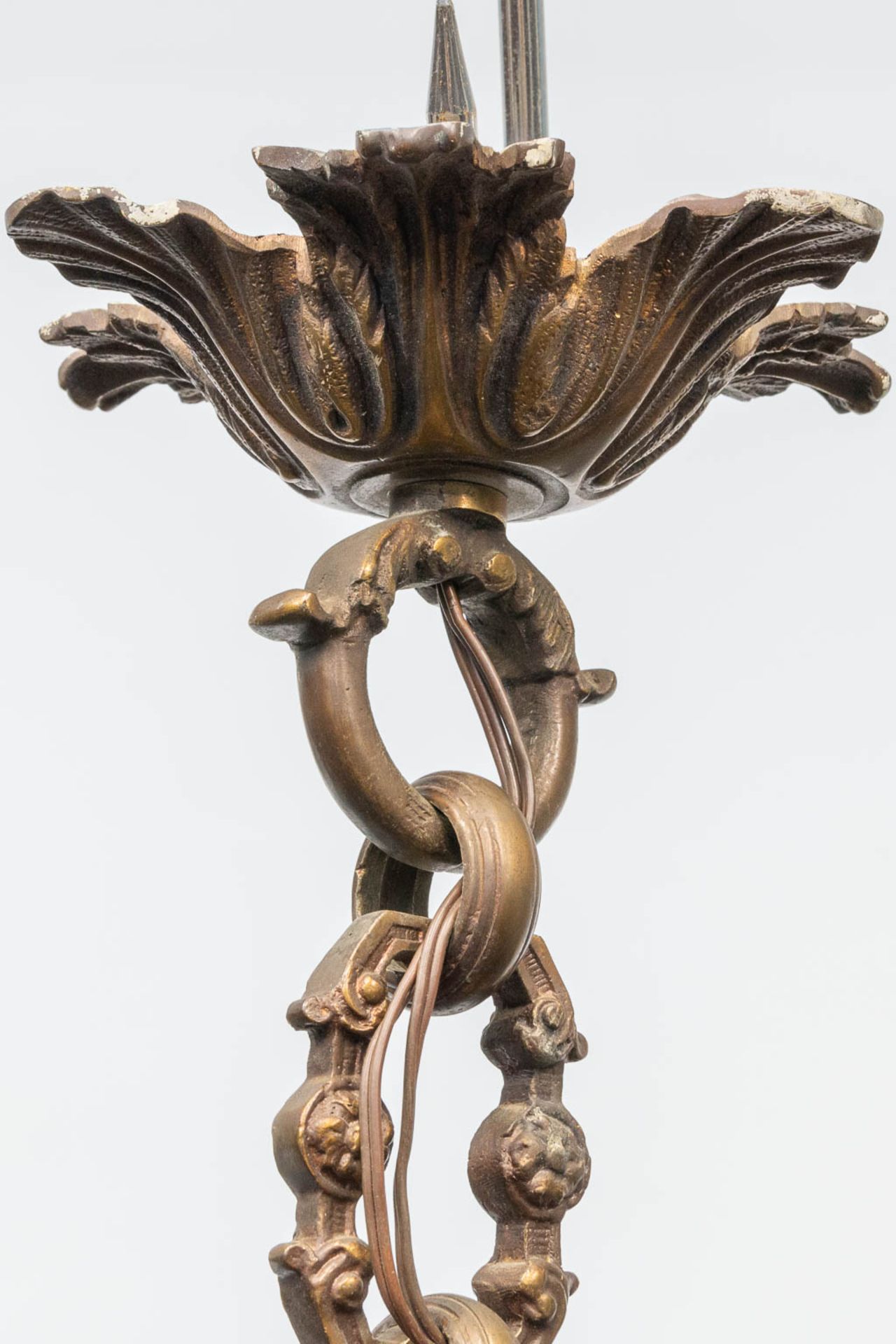 A bronze Mazarin Chandelier with 8 points of light. - Image 8 of 15