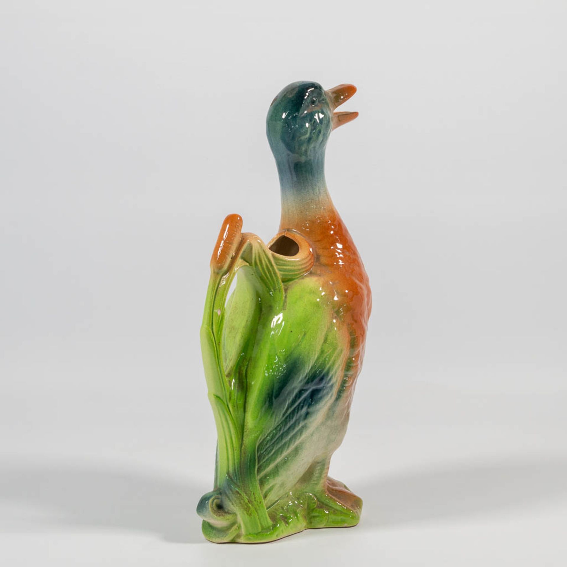 A Barbotine Duck Water Pitcher, made in France first half of the 20th century. - Bild 14 aus 20