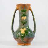 A Display vase in Flemish Earthenware, art nouveau style and made by Leo Maes
