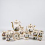 A Complete 'Vieux Bruxelles' coffee and tea service made of porcelain.