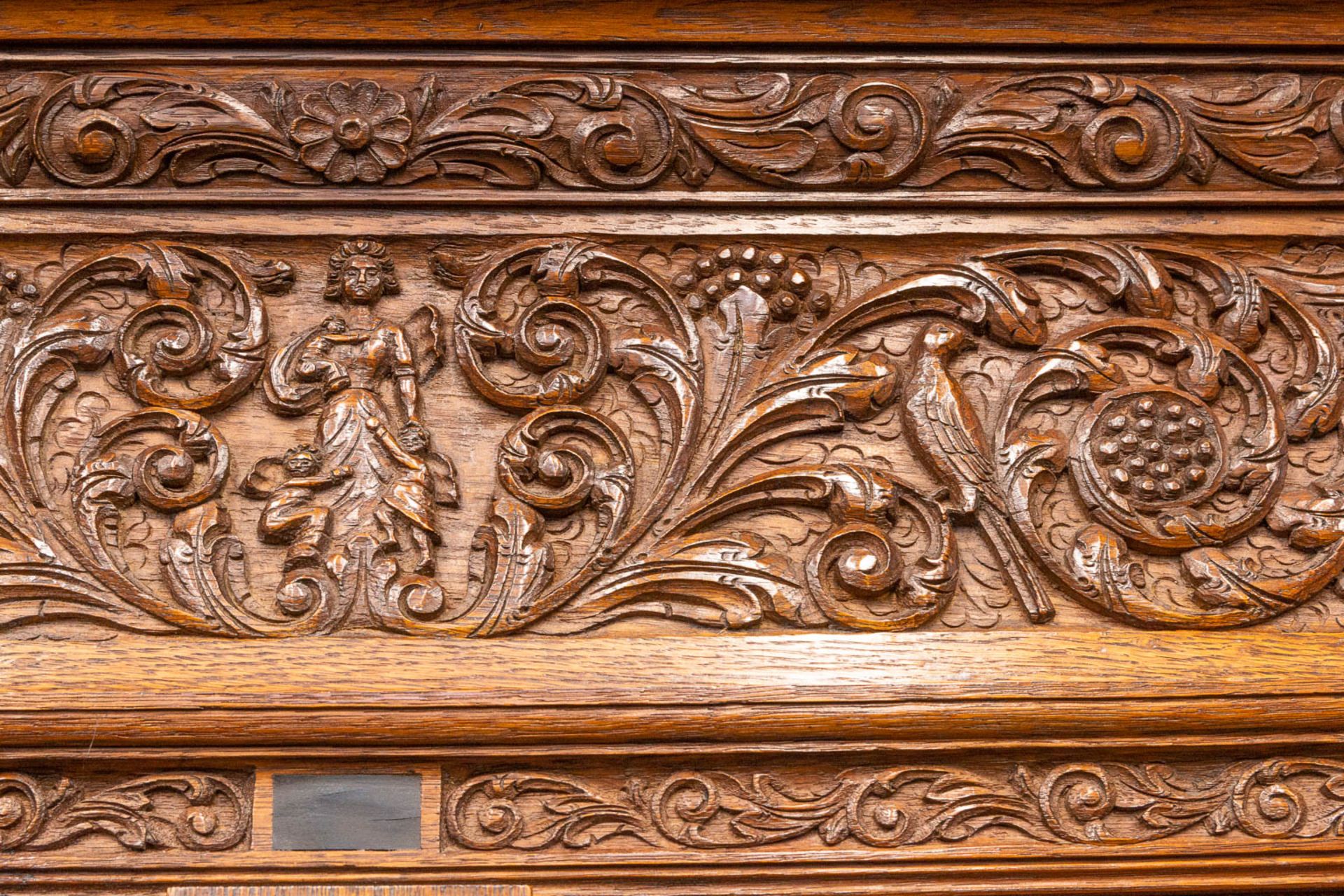 A cabinet, made in Flemish renaissance style, oak with fine sculptures, 19th century. - Image 27 of 27