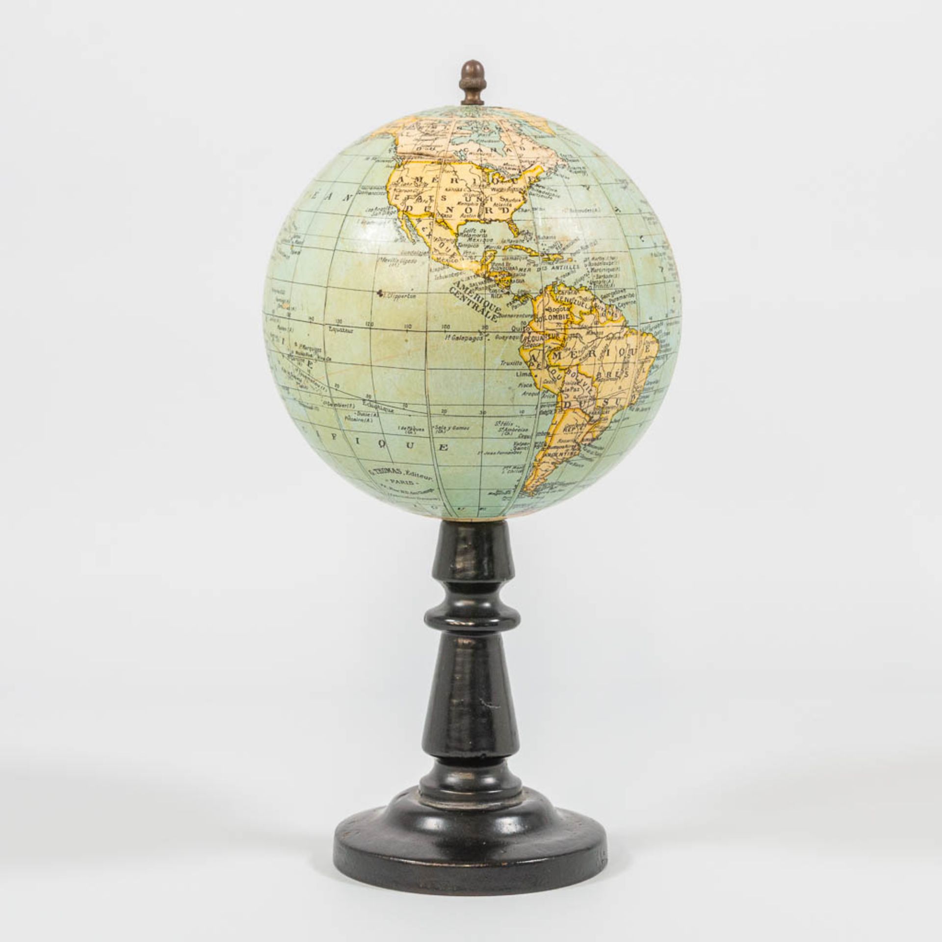 G. Thomas, Paris, A small globe on a wood base. - Image 3 of 9