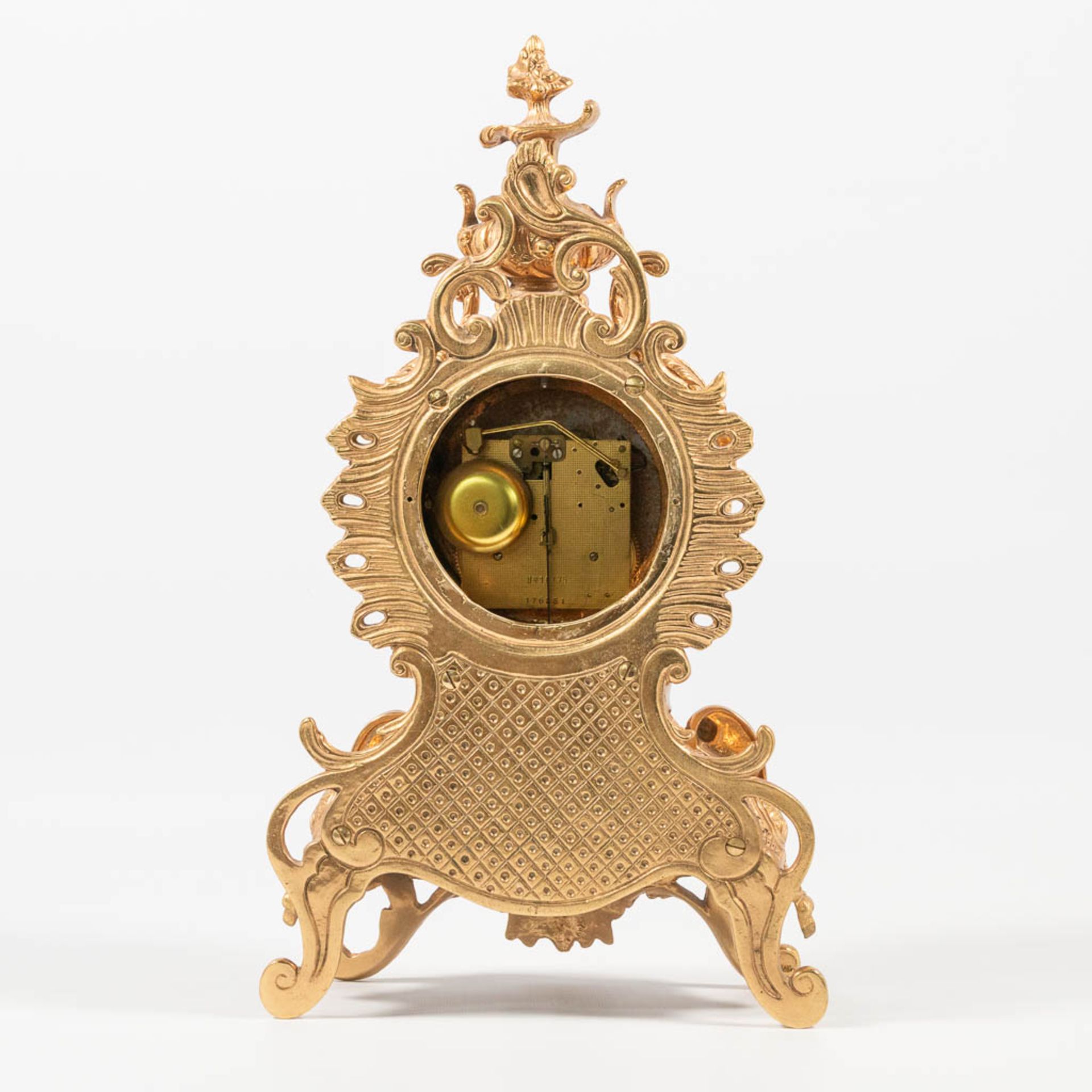 A vintage bronze clock 'Pevanda' with mechanical movement, made around 1970. - Image 10 of 19