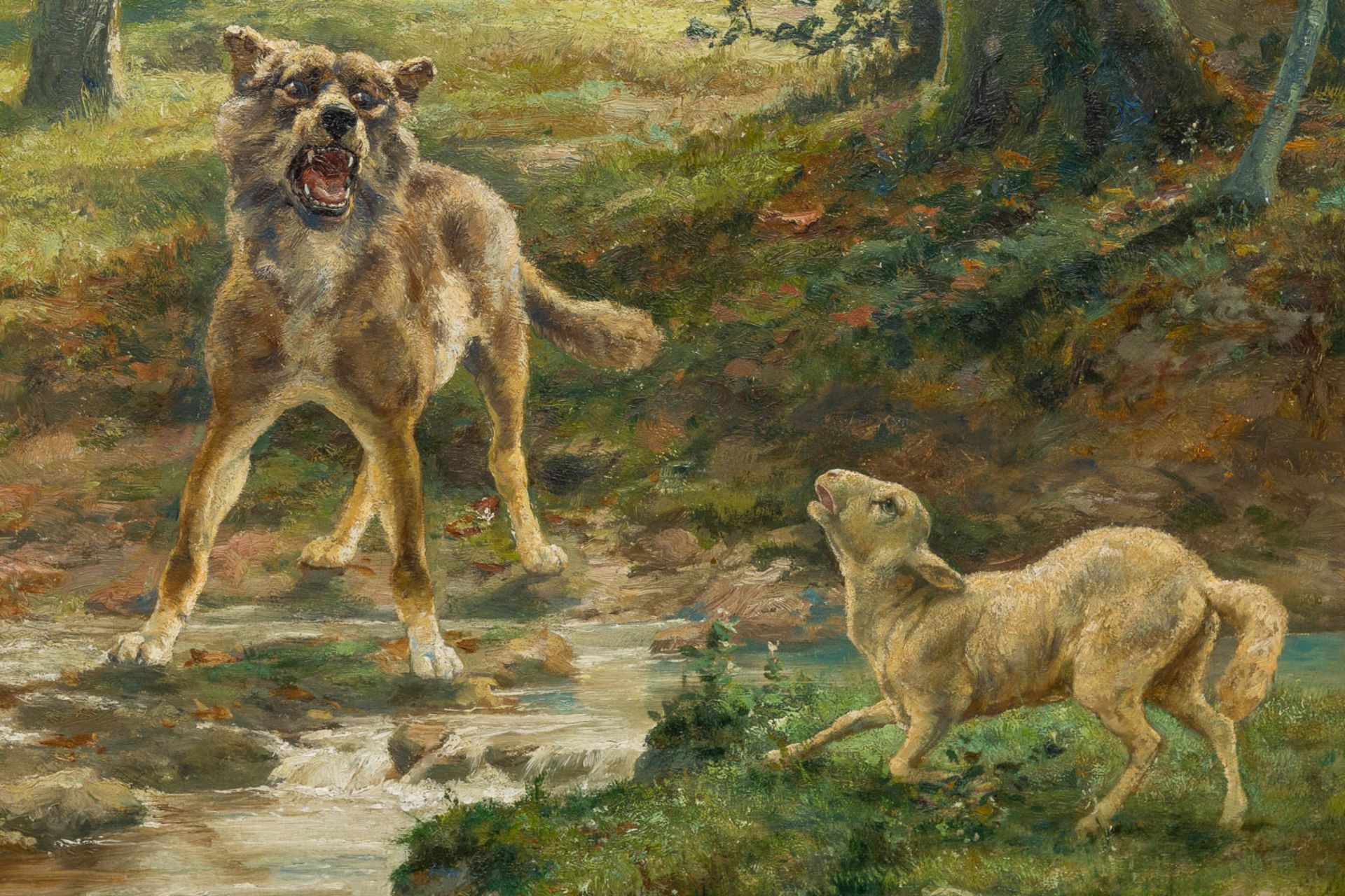 Charles BOLAND (1850-?) Wolf and the sheep - Bild 5 aus 7