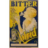 An original poster, Bitter Astrid, monogrammed CN and made by Leon Bayaert-Sioen in Kortrijk, Belgiu