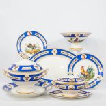 A collection of dinner service parts, Manufacture Charles Halley and painted by an unknown master, P