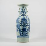 A Chinese vase, blue white decor.