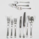A silver-plated Christofle cuttelry set, made between 1935 and 1985.