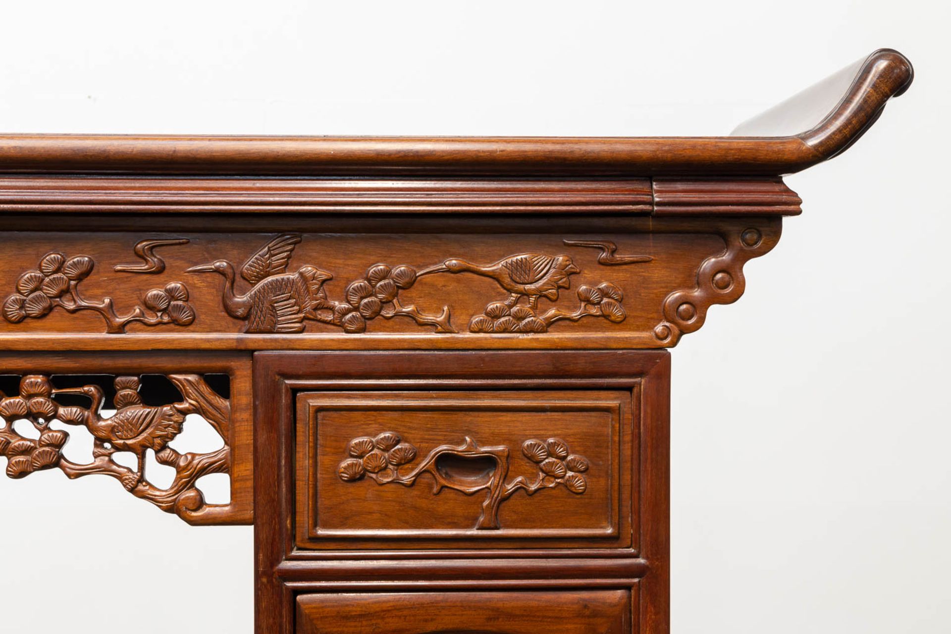 A Chinese hardwood Scroll Desk - Image 16 of 23