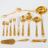 A gold-plated cuttlery set, made by Solingen in Germany. Inox 18/10 gold-plated 23 karat.