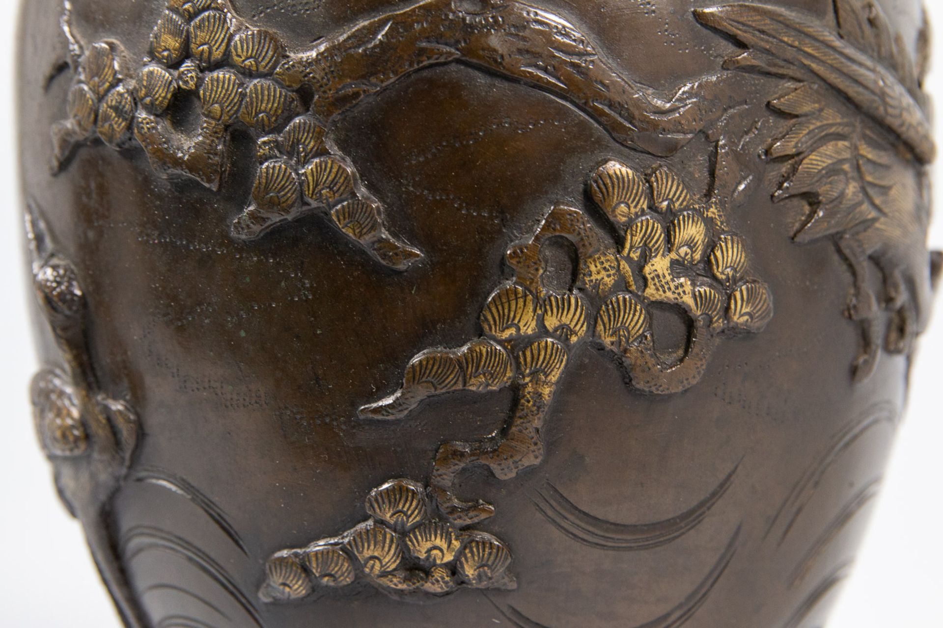 Pair of Japanese, Bronze display vases. - Bild 14 aus 16