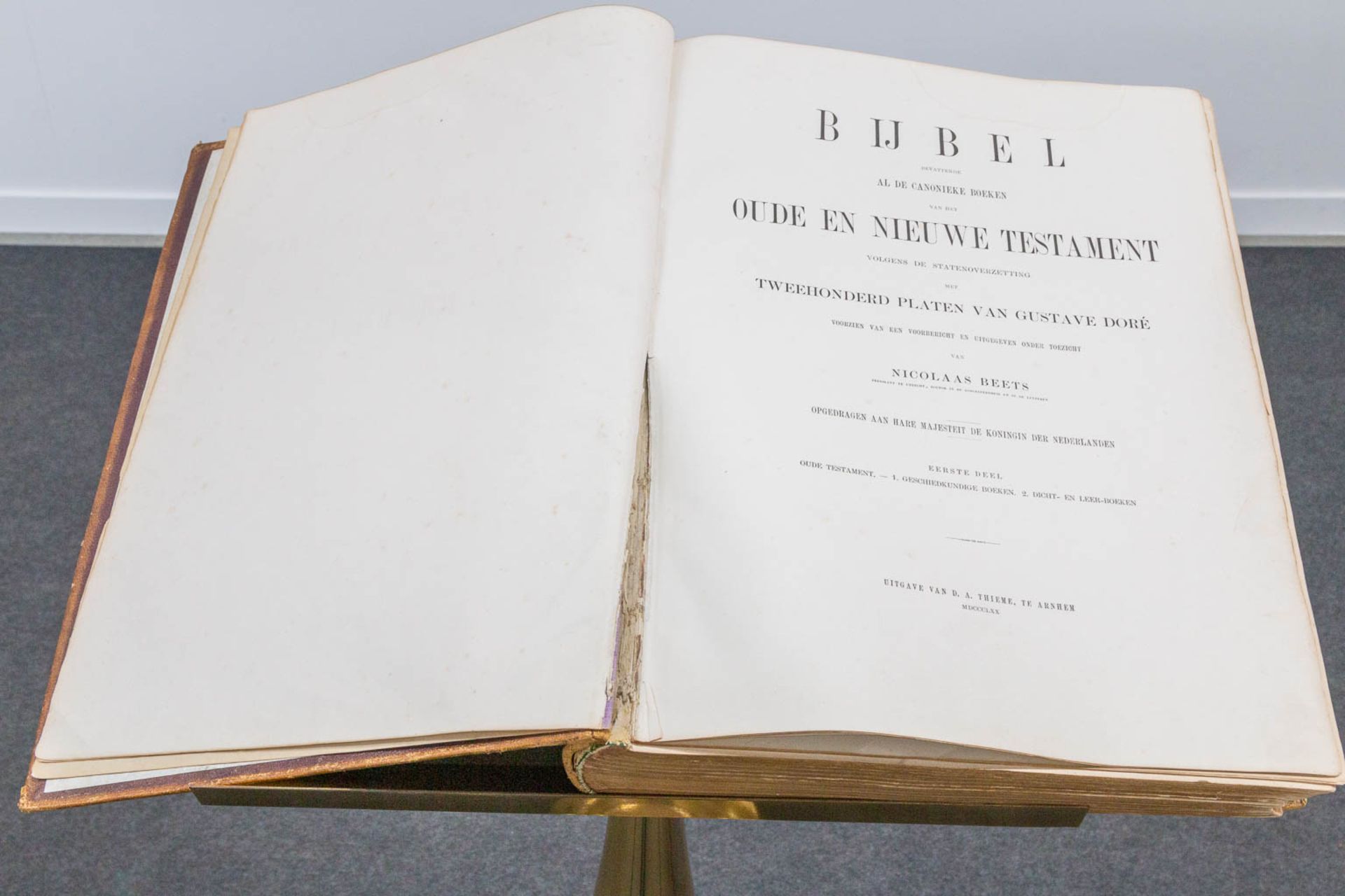 A pair of bibles 'The holy writing', the old and new testament, with 200 images by Gustave Doré. - Image 12 of 15