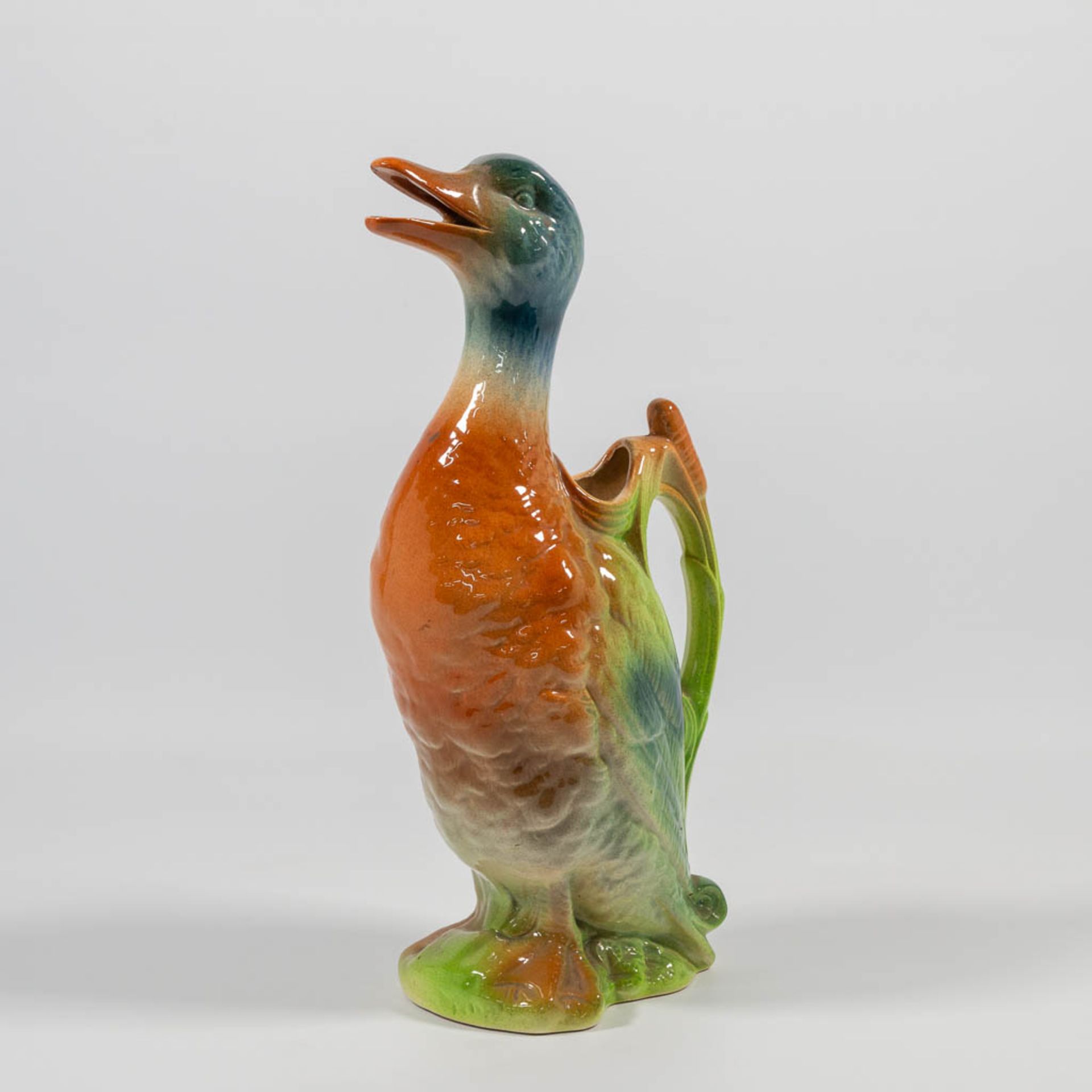 A Barbotine Duck Water Pitcher, made in France first half of the 20th century. - Bild 19 aus 20