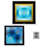 Victor VASARELY (1906-1997) a collection of 3 lithographs, framed.