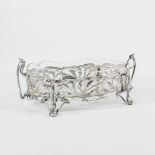 A silver plated and crystal Jardinière, made in art nouveau style.