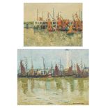 Luc KAISIN (1901-1963) The Sailboats, oil on canvas, collection of 2 paintings.