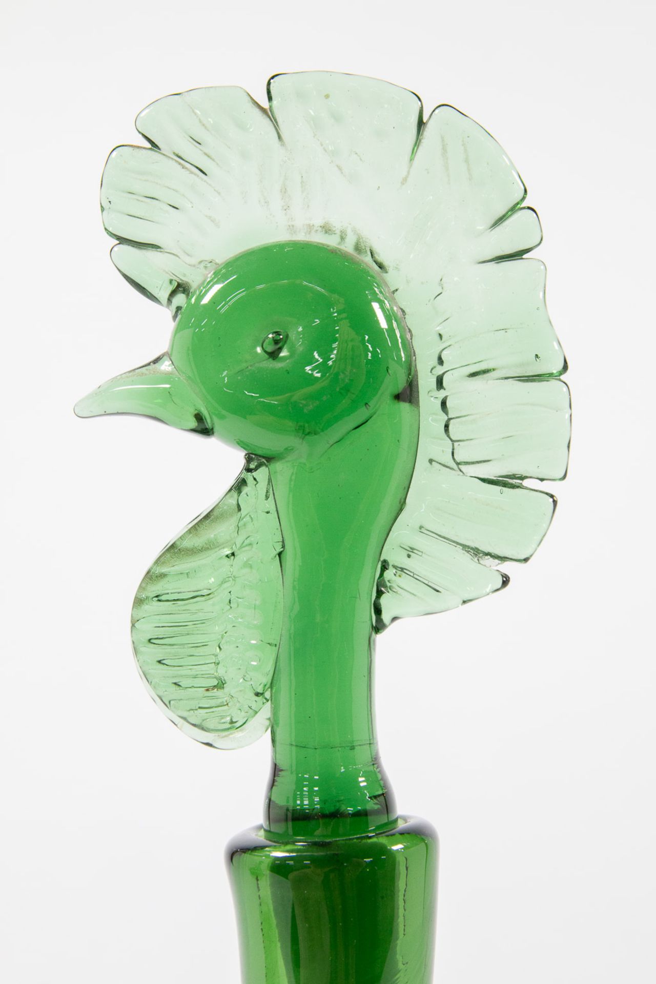 An Empoli Glass Rooster and Duck Decanter - Image 14 of 15