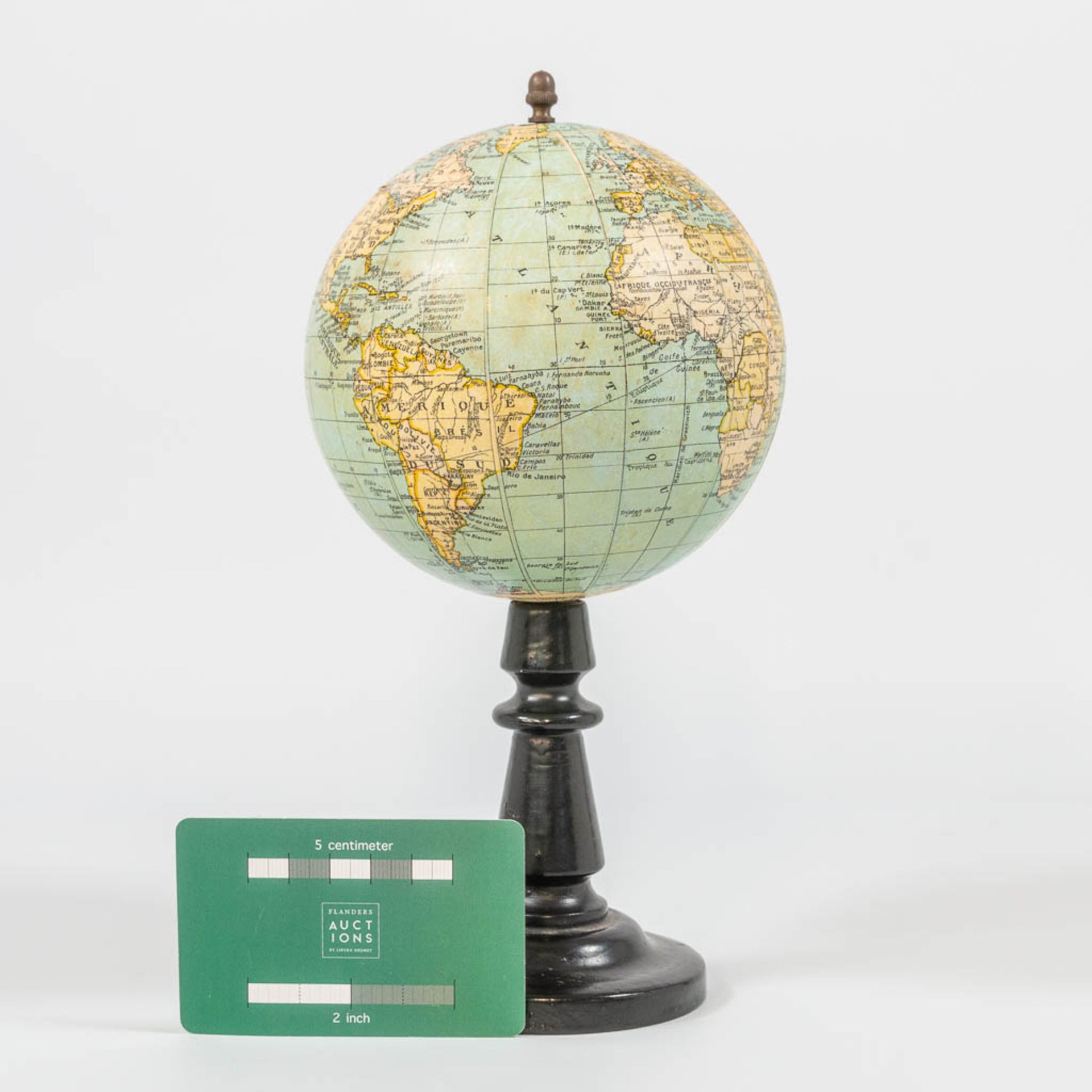 G. Thomas, Paris, A small globe on a wood base. - Image 2 of 9