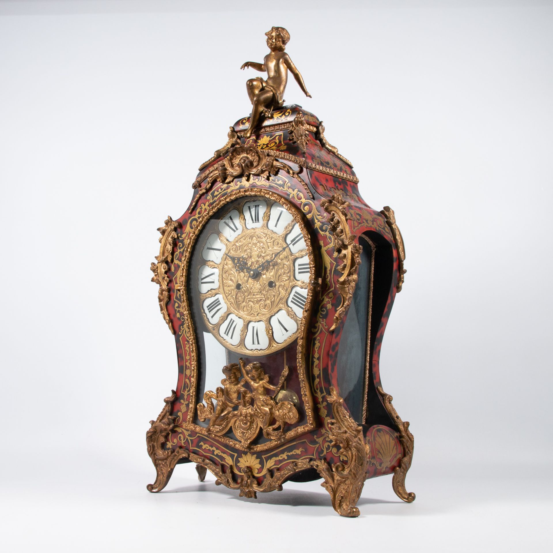 A Large cartel clock, finished with boulle and bronze. Germany during the second half of the 20th ce - Image 7 of 22