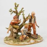 A capodimonte group, Luciano Cazzola, 'La Sorpresa' made of bisquit