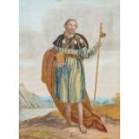 No signature found, a watercolor painting with embroidery of Jacobus Maior (James The Great).